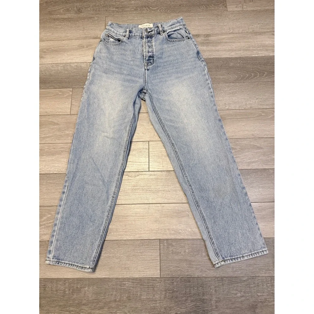 PacSun High Rise Straight Jeans Womens 24 Light Blue Wash Button Fly Denim
